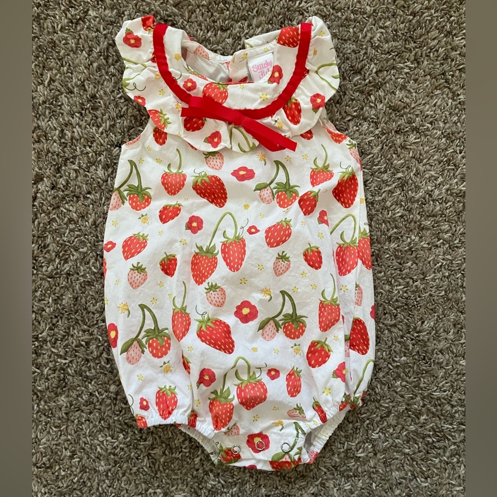 Strawberry Print Baby Romper